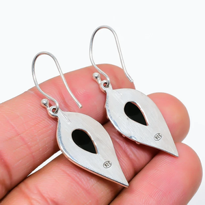 Direct Factory Price on 925 <b>Silver</b> <b>Hoop</b> <b>Earrings</b> for Women Beautiful Black Onyx Cute Religious Style for Daily Life or Gift - Product Image 3