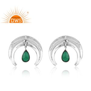 Pendiente colgante de piedras preciosas de cuarzo Esmeralda zambiano doblete de plata esterlina oxidada de la mejor calidad fabricante de joyería personalizada - Product Image 4