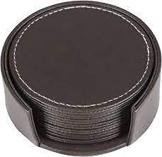 Dessous de verre en pierre en cuir Antidérapant Anti-fouling Dessous de verre en forme de plat simple Tapis de table Usage domestique et fait main - Product Image 5