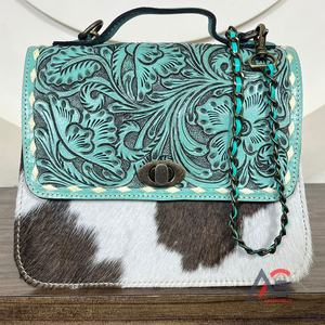 Sac à bandoulière en cuir de vachette fait main avec chaîne, design occidental tendance, vente chaude, dernier modèle - Product Image 1