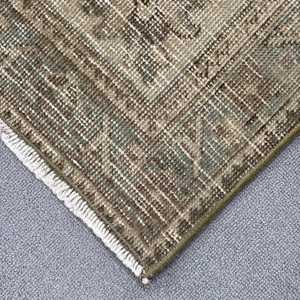 9.4x12.6 ft Turkish Oversize <b>Wool</b> Rug Eco-Friendly Vintage <b>Brown</b> Patchwork Camouflage with Latex Backing - Product Image 4