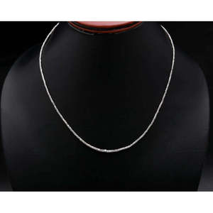 Collier en tube de diamant blanc 1,5-2,5 mm, bijoux élégants en argent et diamants - Product Image 1
