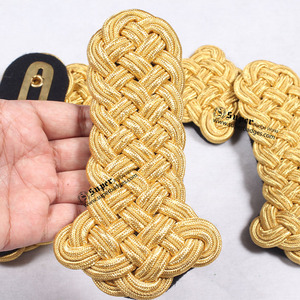 High Quality General Gold Corded Shoulder Board OEM Blazer with Padded Metallic <b>Cord</b> Double Twisted Coated Finish Shoulder <b>Cords</b> - Product Image 1