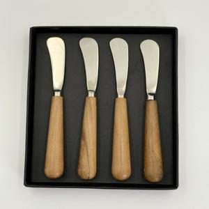 Cuchillos para Mantequilla de Acero Inoxidable de Lujo con Mango de Madera, Aptos para Lavavajillas, Juego de Cubiertos, Perfectos para Decoración de Mesa Moderna para Fiestas - Product Image 6