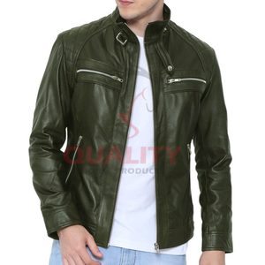 Chaqueta de cuero de Estilo Vintage Acabado desgastado Cuello a presión Puños ajustables Soporte Logo-Moda atemporal resistente Precio barato - Product Image 1