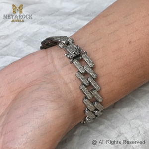 Pulsera de plata 925 sólida con incrustaciones de diamantes Unisex, joyería de joyería, brazalete hecho a mano, regalo para su nuevo diseño - Product Image 3