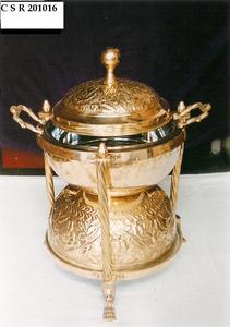 Platos de frotamiento de alta calidad amueblados con tecnicismos en combinación de oro y plata con soporte fundido en acero de latón - Product Image 3