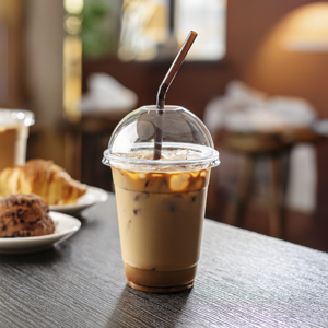 Wholesale <b>Disposable</b> Single Wall Plastic Cups with <b>Lids</b> 95mm Diameter 16/20/24 oz Capacity for Cold Beverages & Desserts - Product Image 1