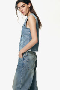 กางเกงยีนส์เอวสูงสำหรับผู้หญิงกางเกงยีนส์ทรงแบ็กกี้ไซส์ใหญ่พิเศษสีฟ้าแบบกำหนดเองใหม่ - Product Image 5