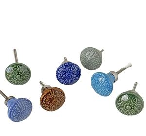 Design industriel Qualité Céramique Fleur Gravée Boutons Tiroir Armoire Poignée Tiroir pour Cuisine Chambre à coucher Salle à manger Armoire Commode - Product Image 5