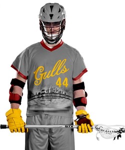 ชุดกีฬาลาครอสมหาวิทยาลัยปรับแต่งได้เสื้อเจอร์ซีย์ที่มีความทนทานและมีชื่อโลโก้ - Product Image 4