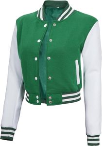 "LadyLuxe Varsity: chaqueta de mujer Recortada" - Product Image 2