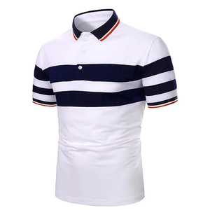 Polo de algodón para hombre, camiseta de ajuste entallada multicolor con cuello vuelto y botones, camiseta de verano informal de negocios ODM personalizada - Product Image 3