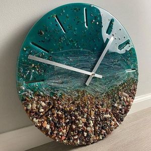 COME Epoxy Resin <b>Wall</b> <b>Clocks</b> for Exquisite Spaces Unique Home Decor Gift <b>Wall</b> Epoxy Ocean <b>Clock</b> by Antique Creation - Product Image 4