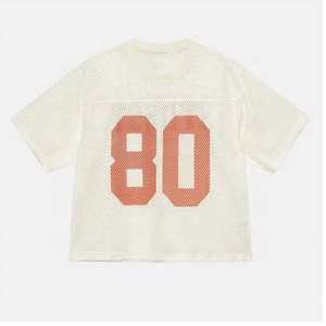 <b>Mens</b> Streetwear Boxy <b>Cropped</b> American Football Wear <b>Top</b> Jersey Oversized Fully Customized Made Low MOQ - Product Image 3
