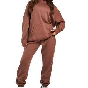 Pantalones de chándal y Sudadera con capucha de alta calidad para mujer, conjuntos de dos piezas, chándal deportivo de algodón polar informal para correr, sudaderas con capucha de gran tamaño para mujer - Product Image 2