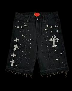 Elegantes pantalones cortos con estampado de piedra para hombres, pantalones cortos lavados atléticos personalizados para Fitness, pantalones cortos para correr desgastados de alta calidad - Product Image 4