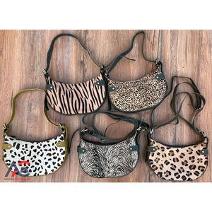 Nouveautés 2025 cuir recyclé imprimé Animal demi-lune sacs à bandoulière mode femmes coloré en cuir sous les bras demi-lune sac - Product Image 1