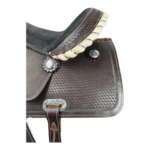 Sillines de carreras de barril al por mayor de alta calidad, monturas de caballo occidentales Premium de cuero genuino hechas a mano, monturas de Rodeo de vaquero a granel - Product Image 6