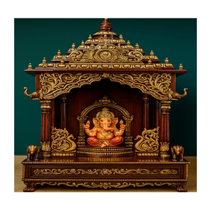 Meilleure qualité teck en bois sculpté maison Mandir DST exportations tendance taille personnalisée sculpté à la main grande taille traditionnelle Pooja Temple UK - Product Image 5