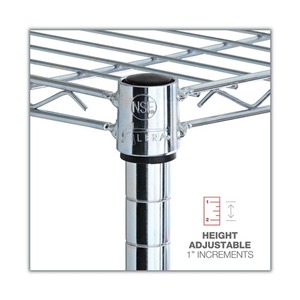 Alera ALESW664818SR NSF Certified 6-<b>Shelf</b> 48 In. X 18 In. X 72 In. <b>Wire</b> Shelving Kit-Silver Standing Type Installation - Product Image 6