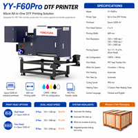 Impresora DTF de Formato Grande de 60 cm, Cabezal de Impresión Epson I3200-A1, Máquina de Impresión Todo en Uno con Agitador de Polvo Automático para la Industria Textil