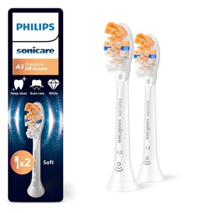 Têtes de brosse de rechange Philips Sonicare A3 Premium All-in-One Original, blanc, lot de 2, HX9092/87 - Product Image 3