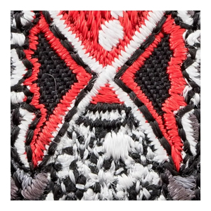 Parches de calavera rojos y negros, tela de sarga negra, parches bordados cosidos con borde Merrow, funcionan para ropa y sombreros - Product Image 4