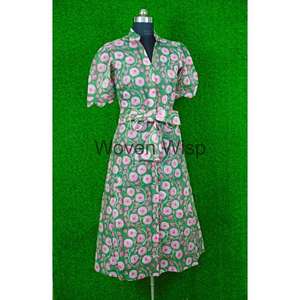 Robe d'été décontractée en coton pour femmes Robe de soirée moulante florale pour occasions décontractées - Product Image 2