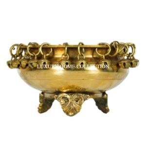 Fabricante de latón forma redonda chapado en oro Decoración de mesa Urli Bowl diseño atractivo hecho a mano único nuevo lujo Urli - Product Image 1