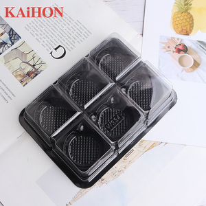 Wholesale Disposable Plastic Packaging Clear Blister Box 4 Compartment Clamshell Food Container Pastry Box
