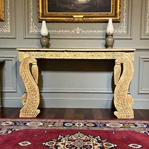 Handcrafted Modern Luxury <b>Console</b> <b>Table</b> Solid Oak Wood Handmade Entry and Living Room Furniture for Villas - Product Image 2