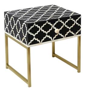 Luxury Modern Bedroom <b>Bedside</b> Drawers With High Quality Bone Inlay MDF Wood <b>Storage</b> Units Best Price Home Furniture Direct India - Product Image 1