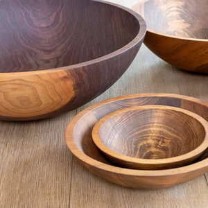 Ensaladera redonda de madera de lujo con acabado Natural, cuenco para servir alimentos, utensilios de cocina, cuenco de vajilla para uso diario - Product Image 5