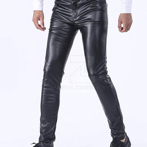 Pantalon en cuir pour homme décontracté à taille mi-haute, utilisation en extérieur, respirant, léger, hiver, logo personnalisé, haute qualité - Product Image 4