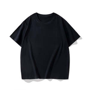 เสื้อยืดสีดำสำหรับผู้ชายชุดลำลองมีสไตล์ใส่สบายเนื้อผ้าคอตตอนระบายอากาศผลิตจากโรงงาน - Product Image 1