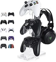 Support de manette et de casque en acrylique personnalisé à 3 niveaux pour Xbox/ Switch/ PS4/ PS5/ Support de casque Accessoires de jeu