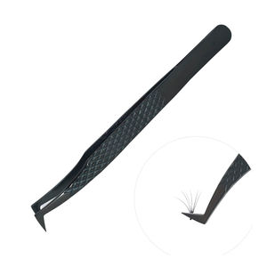 Pinzas para pestañas de agarre de diamante de acero inoxidable probadas a mano al por mayor/pinzas para pestañas de volumen de ángulo de 90 grados - Product Image 5