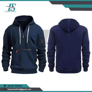 Sweat-shirt à capuche décontracté pour homme, personnalisé OEM ODM, multi-poches, fermeture éclair, veste de sport décontractée, veste décontractée, sweat-shirt en gros - Product Image 5