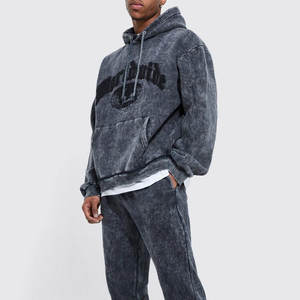 2026 prix de gros meilleur Design sérigraphie survêtement Unique produit à la mode lavage à l'acide survêtement ensemble - Product Image 3