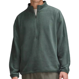 Unisex Casual Long Sleeve <b>Sweatshirt</b> Cotton material Custom logo Solid Color <b>Half</b> <b>Zip</b> Quarter 1/4 Zipper Top <b>Sweatshirt</b> - Product Image 2