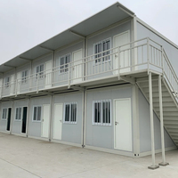 Maisons conteneurs préfabriquées à double étage, respirantes, au design moderne, à installation rapide, pour bureaux, hôtels, écoles
