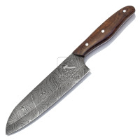 Offre Spéciale – Ensemble de Couteaux de Cuisine Professionnels en Acier Damas Cinq Pièces Style Japonais Écologique DD-KKS-903 avec Manche en Bois de Palissandre et Étui en Cuir