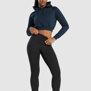 Conjunto Deportivo de Otoño Invierno con Diseño Sexy Personalizado, Sudadera Corta y Pantalones Deportivos para Mujer - Product Image 5