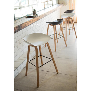Silla de Bar GCFC005 con Reposapiés Alto, Taburete de Bar de Madera Resistente - Product Image 4