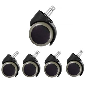 Roulettes de chaise de bureau en caoutchouc robuste de 2 pouces (jeu de 5) (10MM 11MM Options de tige) Options de tige Roulettes de meubles - Product Image 2