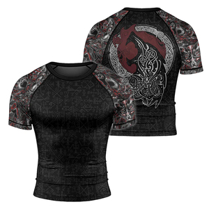 Profesional logotipo personalizado Rash Guard MMA artes marciales protección solar impresión por sublimación para hombres Rash Guard equipo de ropa deportiva - Product Image 6