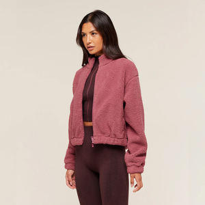 OEM Manufacturer's Hot Selling <b>Men's</b> <b>Pink</b> Sherpa Jacket Regular Fit Zipper <b>Hoodie</b> Thick Warm 100% Cotton Solid Autumn Vintage - Product Image 6