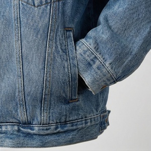 Veste en jean longue pour femme, classique, délavée, style camionneur, manches longues, décontractée, streetwear, vêtement d'extérieur tendance, couleur personnalisée - Product Image 5