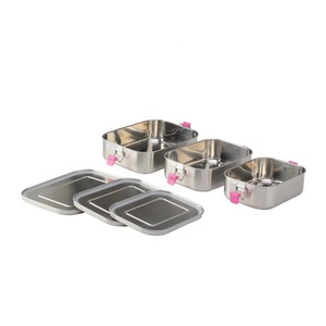 Boîtes à goûter réutilisables en métal avec couvercles étanches, boîte à lunch en acier inoxydable étanche - Product Image 4